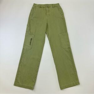 Cream green cargo high waisted straight leg soft denim womens jeans 28